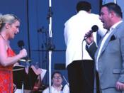 Robin Follman and Scott Ramsay performan as part of the National Endowment for the Arts' Great American Voices concert at Camp Lejeune on July 4, 2005.