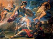 Luca Giordano, Enea vince Turno, Olio su tela, 176 × 236 cm. Galleria Corsini.