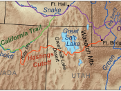 Map showing the route taken by the Donner Party.