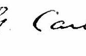 English: Signature of John Griffin Carlisle, U.S. Senator from Kentucky and secretary of the treasury under Grover Cleveland