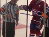 Saku Koivu, finnish ice hockey player of the Montreal Canadiens, cropped 'empty ice' of Image:SakuKoivu.JPG (original)
