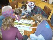 English: Jigsaw puzzling at Our Community Place in Harrisonburg, Virginia.