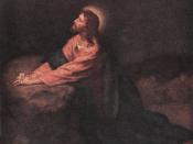 Christ in Gethsemane (Christus in Gethsemane), oil painting by Heinrich Ferdinand Hofmann (Heinrich Hofmann). The original is at the Riverside Church (Riverside Church, New York City).
