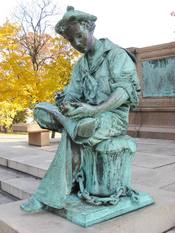 Seated figure - Samuel Colt Memorial, Colt Park, Hartford, Connecticut, USA.