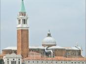 La basilique San Giogio Maggiore et la tuyauterie d'Anish Kapoor (Venise)