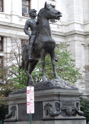 Monument to General George B. McClellan by Henry Jackson Ellicott , beside City Hall, Philadelphia, Pennsylvania, USA. Statue created in 1894, and hence now in the public domain.