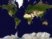 Mercator projection of the Earth. Source image is from NASA's Earth Observatory 