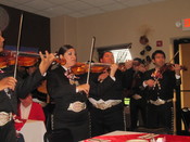Violinists in restaurant