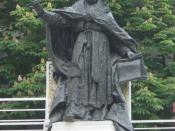 Statue of Benedict XV in the courtyard of St. Esprit Cathedral, Istanbul.