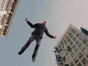 A still of the music video, which shows Eminem flying through Market Street in Newark, New Jersey