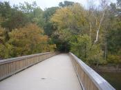 English: The footbridge leading into Teddy Roosevelt Island