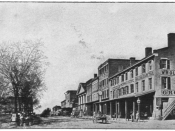 English: “This photograph, taken in 1862, shows at left the public square in which the debate took place.” The location is Quincy, Illinois.