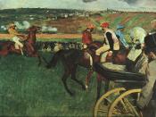 English: At the Races, 1877-1880, Edgar Degas, MusÃ©e d'Orsay, Paris.Bequest of Comte Isaac de Camondo, Oil on canvas, 66 x 81 cm 750x566px http://cgfa.sunsite.dk/degas/index.html Category:Images of paintings