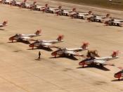 English: I took this photo of the CT-114 Tutor parking line at CFB Moose Jaw in the spring of 1982