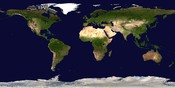 Satellite composition of the whole Earth's surface.