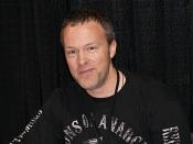 Gibson Quarter is a freelance comic book artist, illustrator, and designer. The comic work he is best known for is the 'War on Drugs' strips written by Alan Grant, and published by WASTED. Photo was taken on June 19, 2011 at the Calgary Comic & Entert