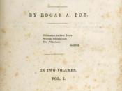 Title page for Edgar Allan Poe's Tales of the Grotesque and Arabesque