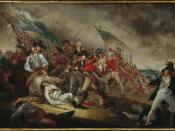 John Trumbull's painting depicting The Death of General Warren at the Battle of Bunker Hill, 1775.