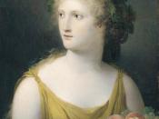 Portrait of a lady wearing a yellow dress and holding a basket