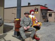 English: Ronald McDonald at a base in Southwest Asia
