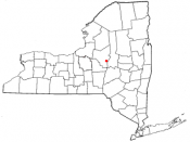 Map of New York highlighting Utica