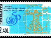 English: Stamp of Moldova: 50th anniversary of the Universal Declaration of Human Rights