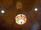 English: A lamp of the Court of Appeal courtroom of the Old Supreme Court Building, .