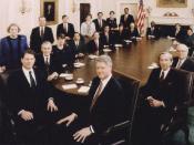 President Clinton's Cabinet, 1993. The President is seated front right, with Vice President Al Gore seated front left.