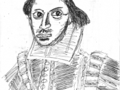 Sketch of William Shakespeare.