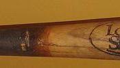 The baseball bat used by George Brett in the Pine Tar Incident on July 24, 1983. Cropped and modified from original image found here: http://flickr.com/photos/davehogg/110561249/ Photo by Dave Hogg