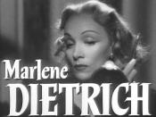 Cropped screenshot of Marlene Dietrich from the trailer for the film Stage Fright