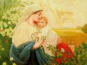English: Mother Mary with the Holy Child Jesus Christ, Oil/canvas, 1913
