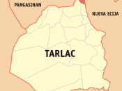 English: Map of Tarlac showing the location of San Manuel