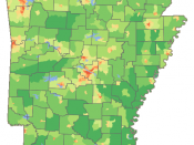Arkansas Population Density Map
