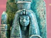 Cropped version of 34_louve.png which is part of a dual statue, isolating the portion with Queen Tiye (c. 1398 – 1338 BC) - this is a statue from the eighteenth dynasty of Egypt, created during the reign of Amenhotep III, who is presumed to be the partial