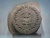 Monolith of the Stone of the Sun, also named Aztec calendar stone (National Museum of Anthropology and History, Mexico City).
