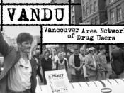 Picture of VANDU marchers, with logo