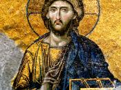 English: Jesus Christ - detail from Deesis mosaic, Hagia Sophia, Istanbul
