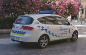 A police car (Seat) of the city of Granada local police, Spain.