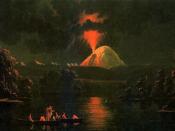 Painting by Paul Kane: Mount St Helens erupting at night, 1847. The painting is part of the collection of the Royal Ontario Museum, Toronto, Canada