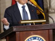 Elie Wiesel writer and spokesman on Holocaust issues addresses the US Congress