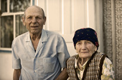 English: An old married couple in Kyrgyzstan, 2010.