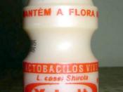 Brazilian Yakult is a probiotic milk-like product made by fermenting a mixture of skimmed milk with a special strain of the bacterium Lactobacillus casei Shirota.