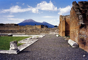 English: Mount Vesuvius as seen from Pompeii. Hi-res scan from large-format print, scaled down to avoid the Wikimedia issue with images > 12.5 MP.