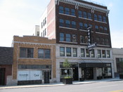 English: Tom Pendergast headquarters at 1908 Main and Monroe Hotel in Kansas City.