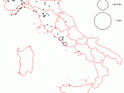 Distribution of the Scapin family in Italy