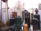 A picture of antiquated Water Heaters