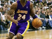 Kobe Bryant of the Los Angeles Lakers drives to the basket against the Washington Wizards in Washington, D.C., USA on February 3, 2007