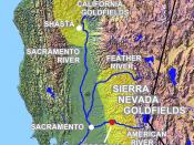 California Gold Rush relief map w