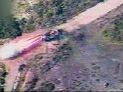May 28, 2006 Aerial footage showing Israeli forces targeting a Hezbollah vehicle that fired Katyusha rockets at Israel's home front.